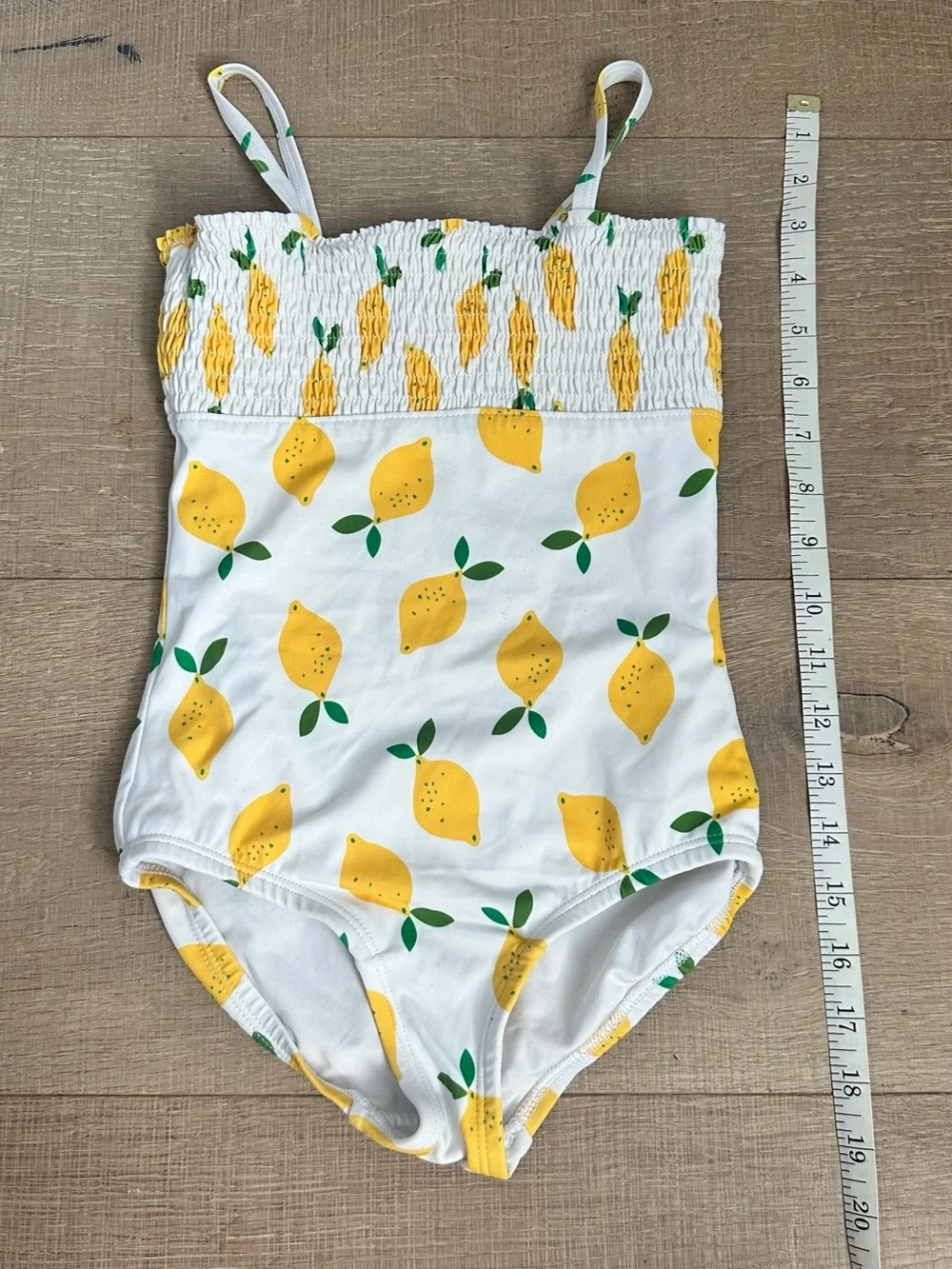 Hanna Andersson White Lemon Print One-Piece Swimsuit - Yellow & Green